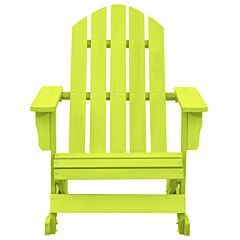 Garden Adirondack Rocking Chair Solid Fir Wood Green