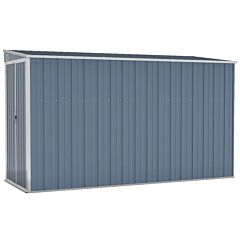 Wall-mounted Garden Shed Grey 118x288x178 cm Galvanised Steel