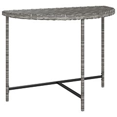 Garden Table Grey 100x50x75 cm Poly Rattan