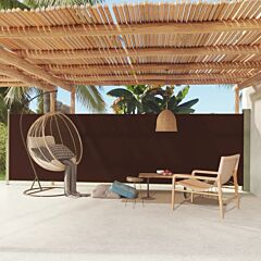 Patio Retractable Side Awning 160x600 cm Brown