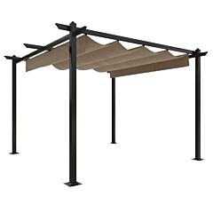 Garden Gazebo with Retractable Roof 3x3 m Taupe