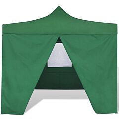 Foldable Tent 3x3 m with 4 Walls Green