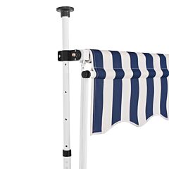 Manual Retractable Awning 400 cm Blue and White Stripes