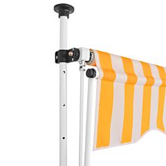 Manual Retractable Awning 150 cm Orange and White Stripes