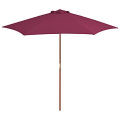 Outdoor Parasol with Wooden Pole 270 cm Bordeaux Red