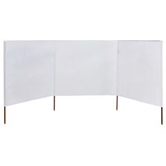 3-panel Wind Screen Fabric 400x120 cm White