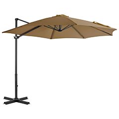 Cantilever Umbrella with Aluminium Pole Taupe 300 cm