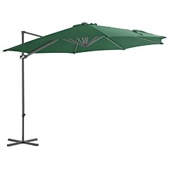 Cantilever Umbrella with Steel Pole Green 300 cm
