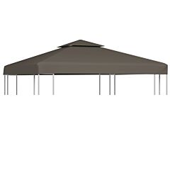2-Tier Gazebo Top Cover 310 g/m² 3x3 m Taupe