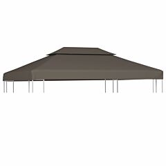 2-Tier Gazebo Top Cover 310 g/m² 4x3 m Taupe