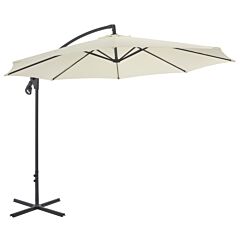Cantilever Umbrella with Steel Pole 300 cm Sand
