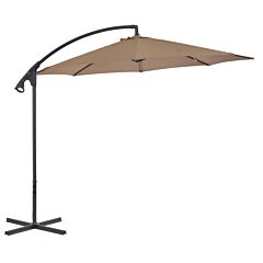 Cantilever Umbrella with Steel Pole 300 cm Taupe