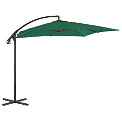 Cantilever Umbrella with Steel Pole 250x250 cm Green