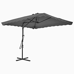 Outdoor Parasol with Steel Pole 250x250 cm Anthracite