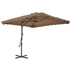 Outdoor Parasol with Steel Pole 250x250 cm Taupe