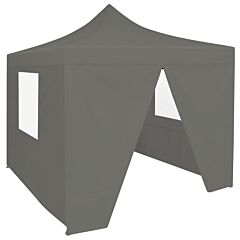 Foldable Party Tent Pop-Up with 4 Sidewalls 3x3 m Anthracite