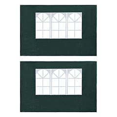 Party Tent Sidewall 2 pcs with Window PE Green