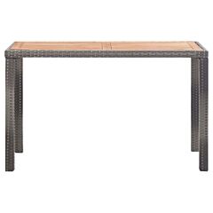Garden Table Anthracite and Brown 123x60x74 cm Solid Acacia Wood