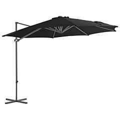 Cantilever Umbrella with Steel Pole Black 300 cm