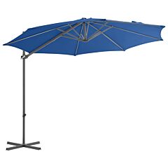 Cantilever Umbrella with Steel Pole Azure Blue 300 cm