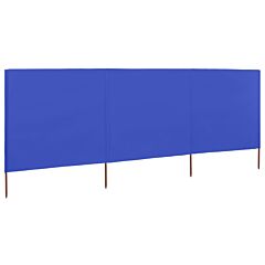 3-panel Wind Screen Fabric 400x120 cm Azure Blue