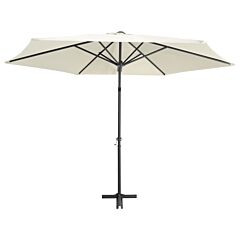 Outdoor Parasol with Steel Pole 300 cm Sand White