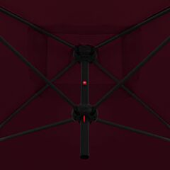 Double Parasol with Steel Pole 250x250 cm Bordeaux Red