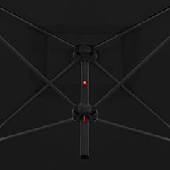 Double Parasol with Steel Pole 250x250 cm Black