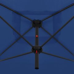 Double Parasol with Steel Pole 250x250 cm Azure Blue