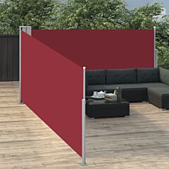 Retractable Side Awning Red 100x1000 cm
