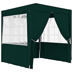 Professional Party Tent with Side Walls 2x2 m Green 90 g/m?