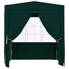 Professional Party Tent with Side Walls 2.5x2.5 m Green 90 g/m²