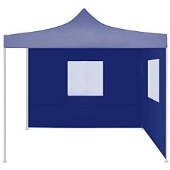 Professional Folding Party Tent with 2 Sidewalls 2x2 m Steel Blue