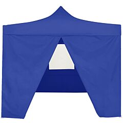 Professional Folding Party Tent with 4 Sidewalls 2x2 m Steel Blue