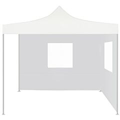 Professional Folding Party Tent with 2 Sidewalls 2x2 m Steel White