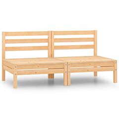 Garden Middle Sofas 2 pcs Solid Pinewood