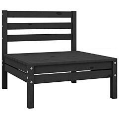Garden Middle Sofas 2 pcs Black Solid Pinewood