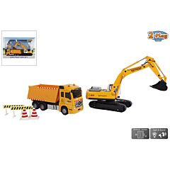 2-Play Dump Truck 17 cm with Excavator 22 cm