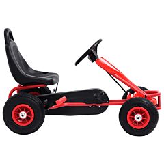 vidaXL Pedal Go-Kart with Pneumatic Tyres Red