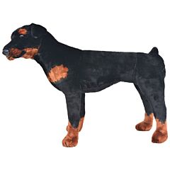 vidaXL Standing Plush Toy Rottweiler Dog Black and Brown XXL