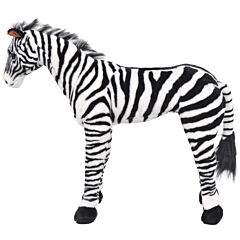 vidaXL Standing Plush Toy Zebra Black and White XXL