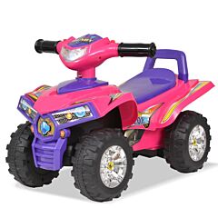 vidaXL Children's Ride-on ATV with Sound and Light Pink and Purple