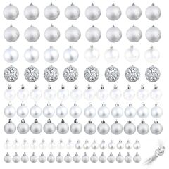 vidaXL 100 Piece Christmas Ball Set 3/4/6 cm Silver