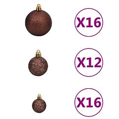 vidaXL 100 Piece Christmas Ball Set 3/4/6 cm Brown/Bronze/Gold