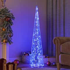 vidaXL Acrylic Decorative LED Light Cone Blue 120 cm