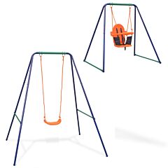 2-in-1 Single Swing and Toddler Swing Orange