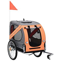 Dog Bike Trailer Orange and Grey