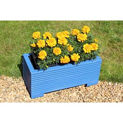 Blue Small Wooden Planter - 50x22x23 (cm) great for Balconies and Small Herb Gardens