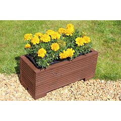 BR Garden Brown Small Wooden Planter - 50x22x23 (cm) great for Balconies and Small Herb Gardens  + Free Gift