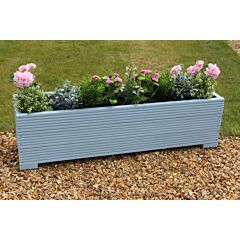 Light Blue 4ft Wooden Trough Planter - 120x32x33 (cm) great for Patios and Decking